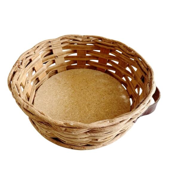 Pyrex Wicker Woven Basket Round Casserole Dish Holder with Handles 2 QT - Picture 5 of 8
